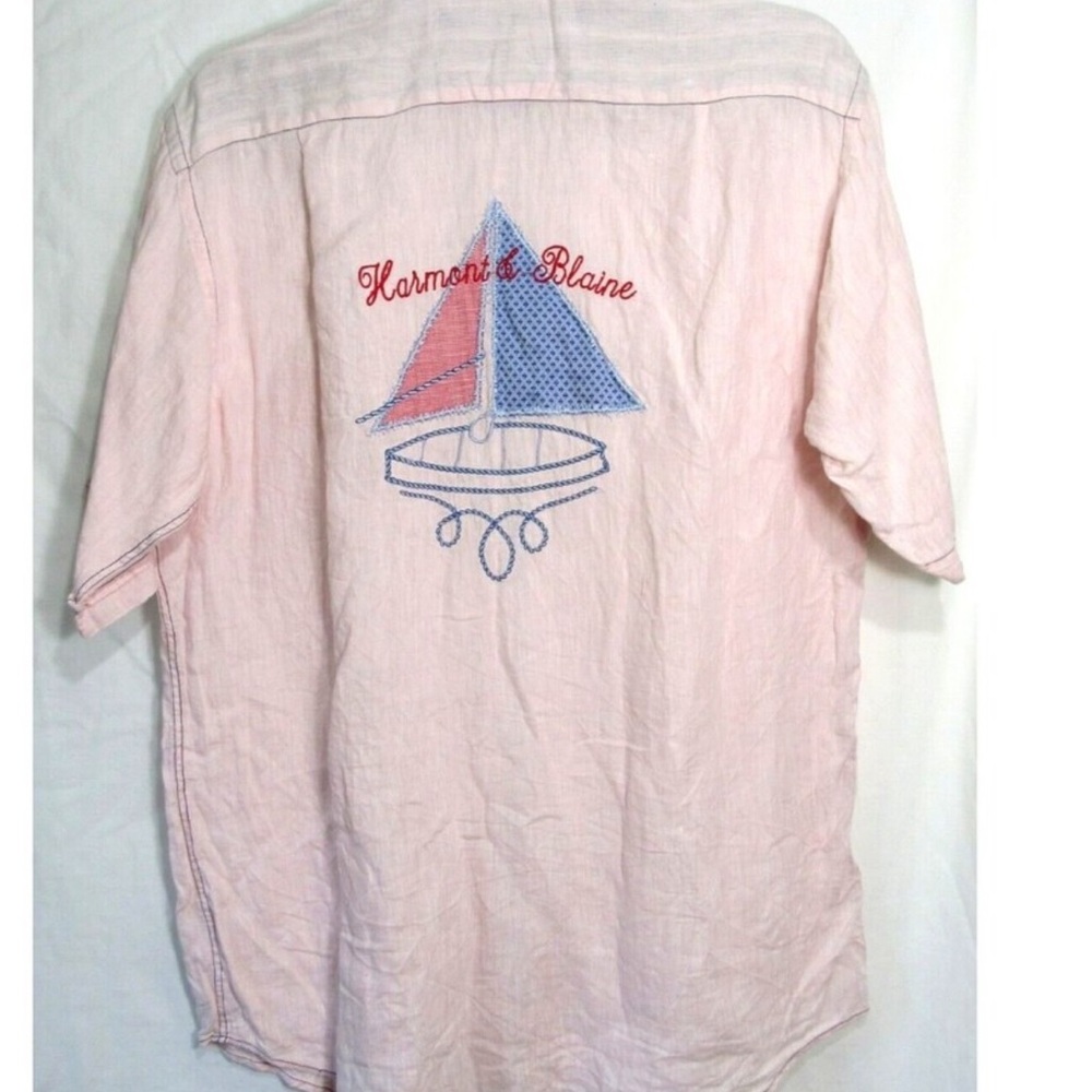 Harmont & Blaine Pink and Blue Casual Button Down Shirt